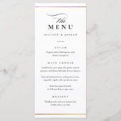 Menu Mariage Classique Élégant Noir et Blanc (Devant)