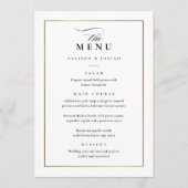 Menu Mariage Classique Élégant Noir et Blanc (Devant)