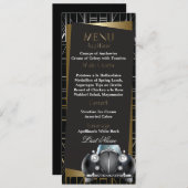 Menu Mariage classique Gatsby Deco Black Limo (Devant / Derrière)