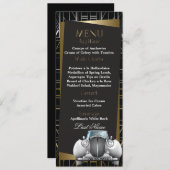 Menu Mariage classique Gatsby Deco blanc Limo (Devant / Derrière)
