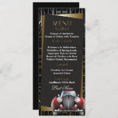 Menu Mariage classique Gatsby Deco Red Limo (Devant / Derrière)