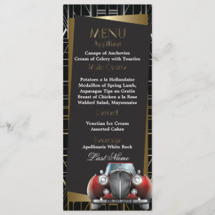 Menu Mariage classique Gatsby Deco Red Limo