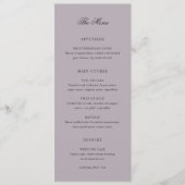 Menu Mariage Classique Lilas Poussiéreux Propre (Devant)