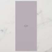 Menu Mariage Classique Lilas Poussiéreux Propre (Dos)