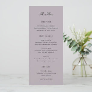 Menu Mariage Classique Lilas Poussiéreux Propre