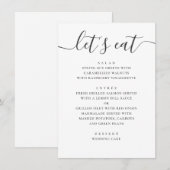 Menu Mariage Classique Moderne | Calligraphie Bon Appét (Devant / Derrière)
