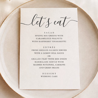 Menu Mariage Classique Moderne | Calligraphie Bon Appét