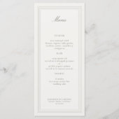 Menu Mariage Classique Moderne Élégant Formel Triple Éc (Devant)