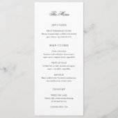 Menu Mariage Classique Noir et Blanc (Devant)