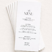 Menu Mariage classique noir et blanc Vieux argent