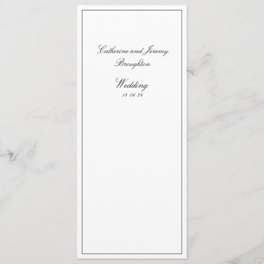 Menu Mariage classique - Script seulement Dîner (Dos)