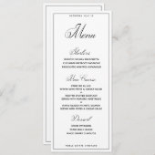 Menu Mariage classique - Script seulement Dîner (Devant / Derrière)