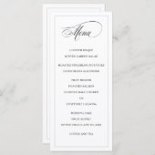 Menu Mariage Classique Simple Elegance (Devant / Derrière)