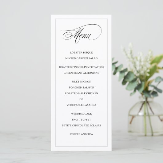 Menu Mariage Classique Simple Elegance (Debout devant)