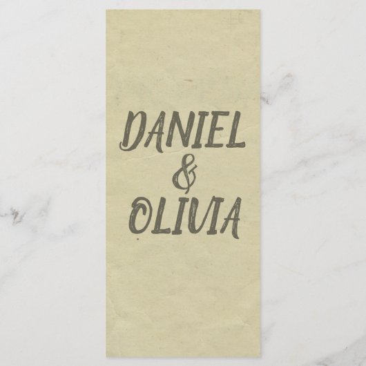 Menu Mariage classique Vintage vert noir (Dos)