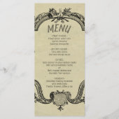Menu Mariage classique Vintage vert noir (Devant)