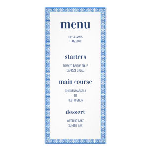 Menu Mariage clé grec