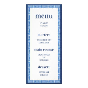 Menu Mariage clé grec