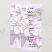 Menu Mariage Clematis rose pâle (Devant / Derrière)