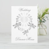 Menu mariage Coeur de libellules d'argent (Debout devant)