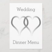 Menu mariage Coeurs argentés (Devant)