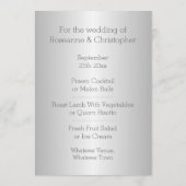 Menu mariage Coeurs argentés (Dos)