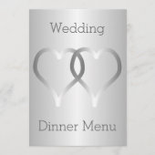 Menu mariage Coeurs argentés (Devant)