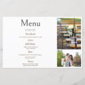 Menu Mariage Collage photo blanc (Devant)