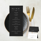 Menu Mariage Colorblock moderne | Blanc sur noir