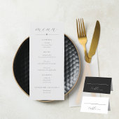 Menu Mariage Colorblock moderne | Noir sur Blanc