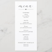 Menu Mariage Colorblock moderne | Noir sur Blanc (Devant)