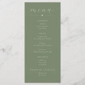 Menu Mariage Colorblock moderne | Sage foncé (Devant)