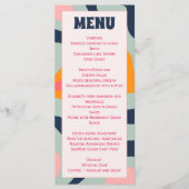 Menu Mariage coloré des ondes Super rétro (Devant)