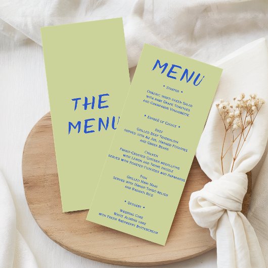 Menu Mariage Coloré Moderne