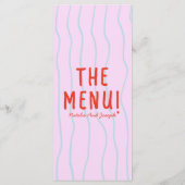 Menu Mariage coloré Retro tiré à la main funky (Dos)