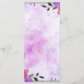 Menu Mariage Confetti à cadre floral et argenté vi (Dos)