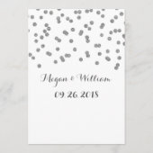 Menu Mariage Confetti Argent (Dos)