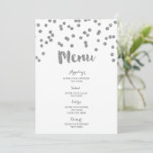 Menu Mariage Confetti Argent (Debout devant)