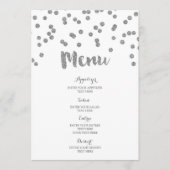 Menu Mariage Confetti Argent (Devant)