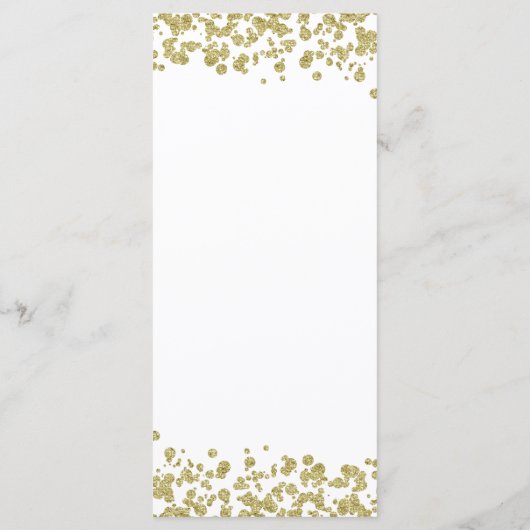 Menu Mariage Confetti Blanc & Or (Dos)