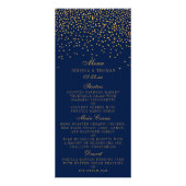 Menu Mariage Confetti bleu marine et or glam (Devant)
