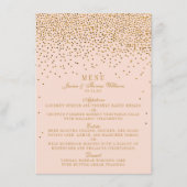 Menu Mariage Confetti Rose & Or (Devant)