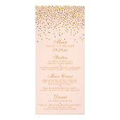 Menu Mariage Confetti Rose & Or (Devant)