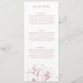 Menu Mariage Contour de Lys Rose (Dos)