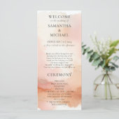 Menu mariage Cool RoseGold Aquarelle Bienvenue (Debout devant)