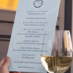 Menu Mariage Coquilles de Mer Bleu Côtier