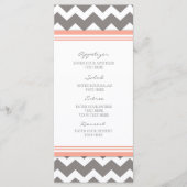 Menu mariage Coral Grey Chevron (Devant)