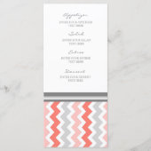 Menu mariage Coral Grey Chevron (Devant)