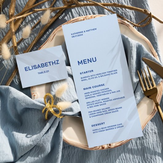 Menu Mariage Côte, Mariage Bleu