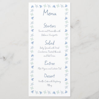 Menu Mariage côtier à main